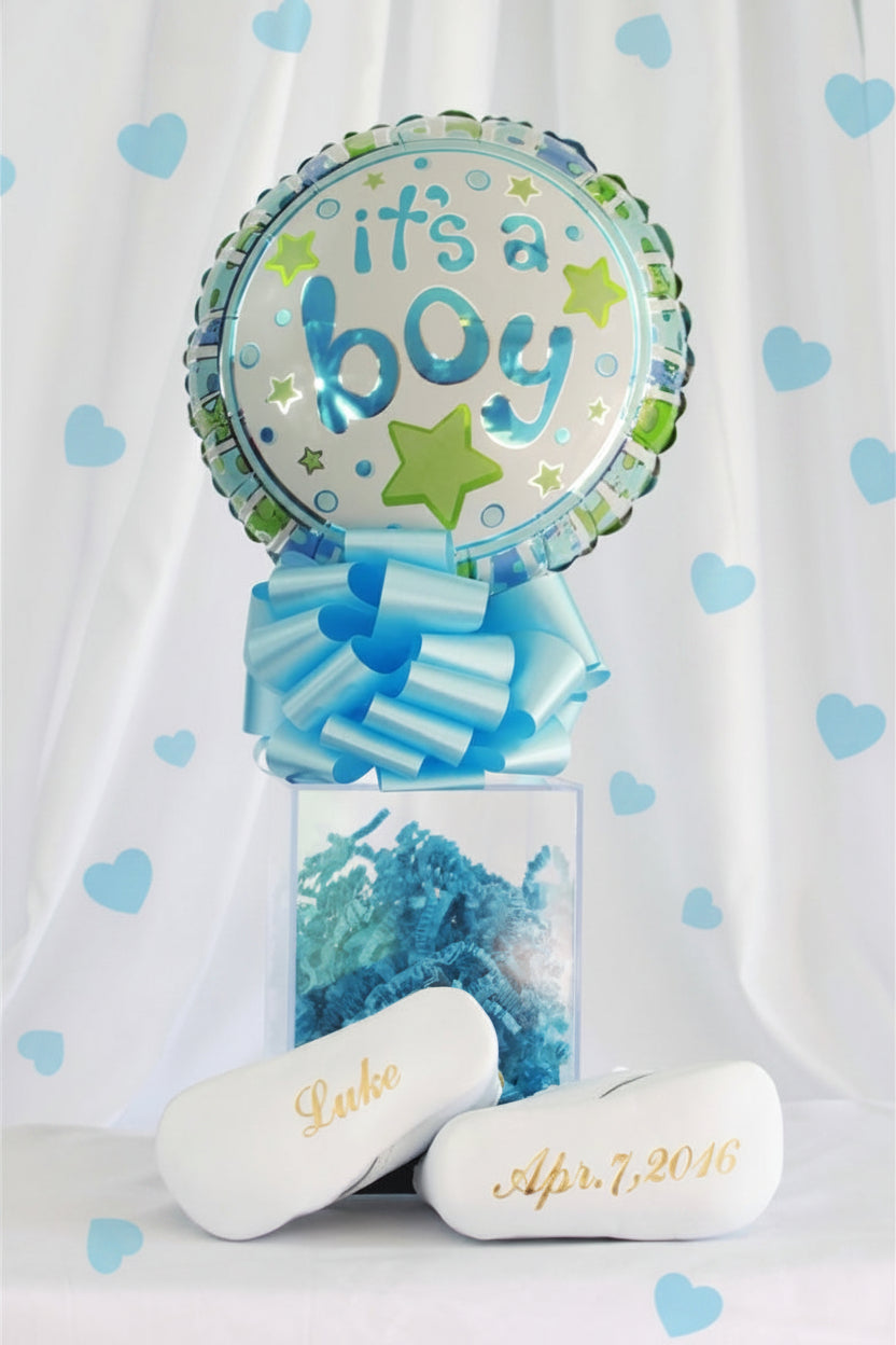 Personalize Baby Shoe Keepsake Gift Box For Boys