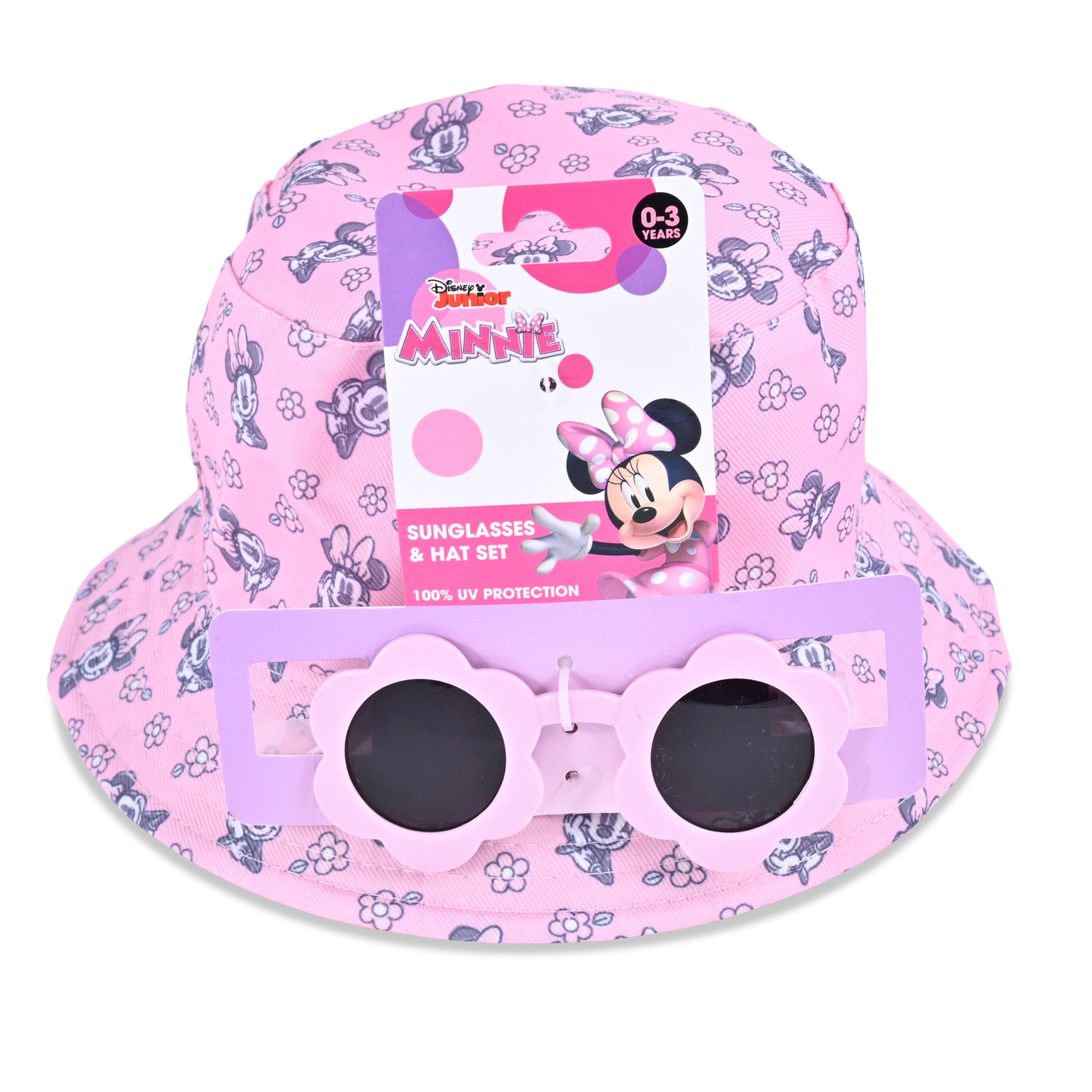 Disney Minnie Mickey Mouse Bucket Hat and Sunglasses for Girls