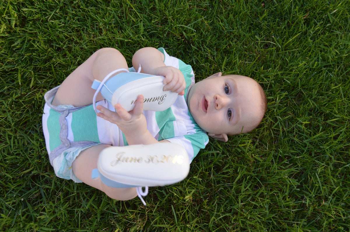 Classic NameDate Lace-Ups (best seller)-Baby Blue