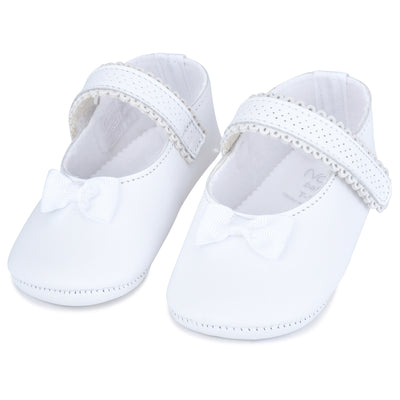 Our Classic NameDate Mary Jane Baby Shoes-White