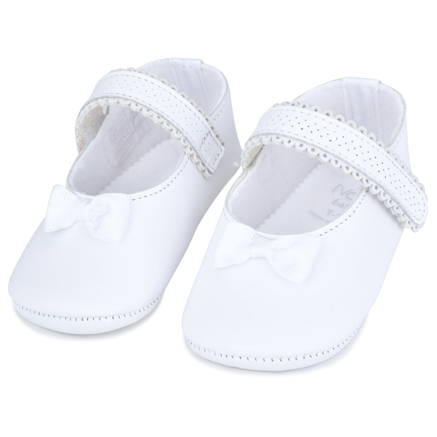 Our Classic NameDate Mary Jane Baby Shoes-White