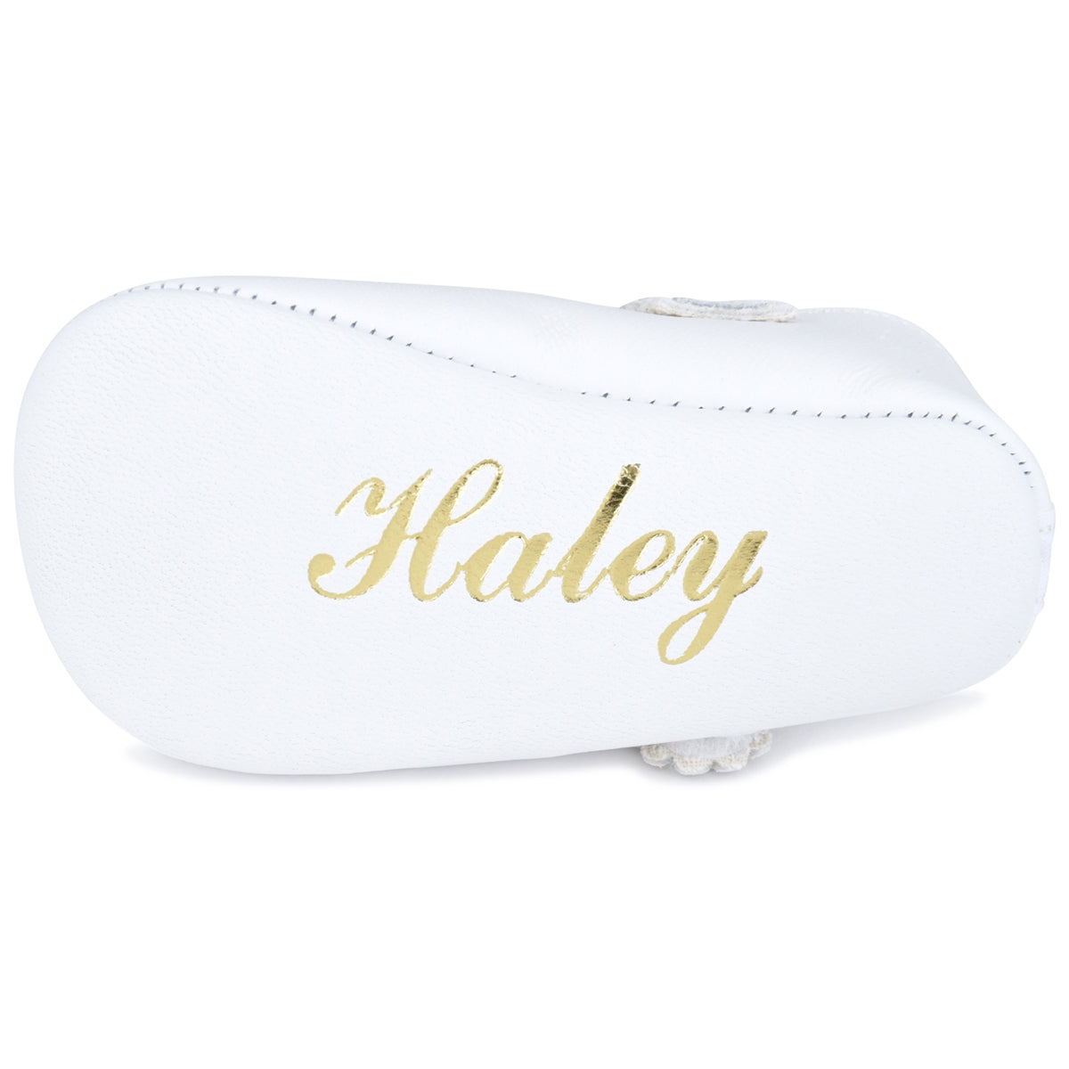 Our Classic NameDate Mary Jane Baby Shoes-White