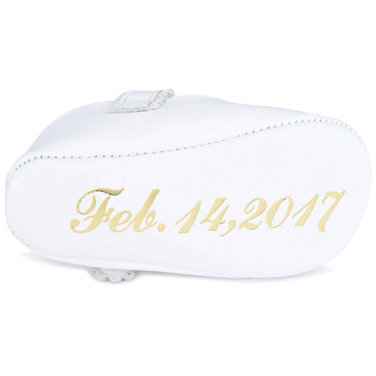 Our Classic NameDate Mary Jane Baby Shoes-White