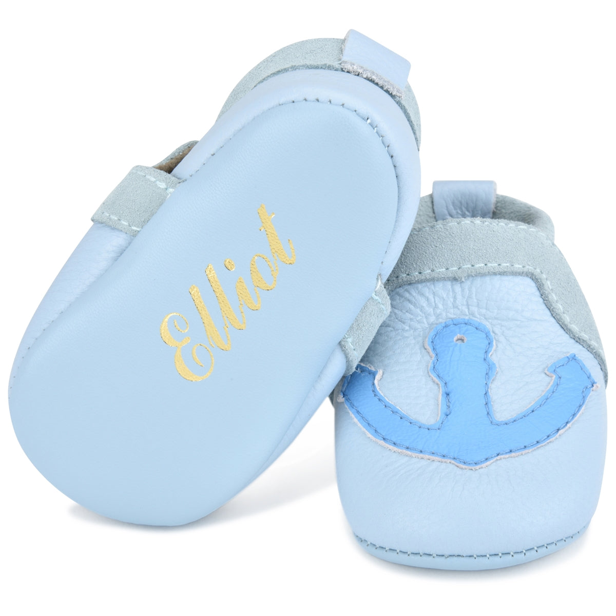 Personalized Leather Anchor Moccasins