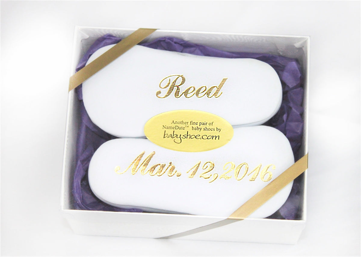 Personalized Leather Lace Up with Blue Ribbon Laces