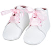 Personalized Leather Lace Up with Pink Ribbon Laces